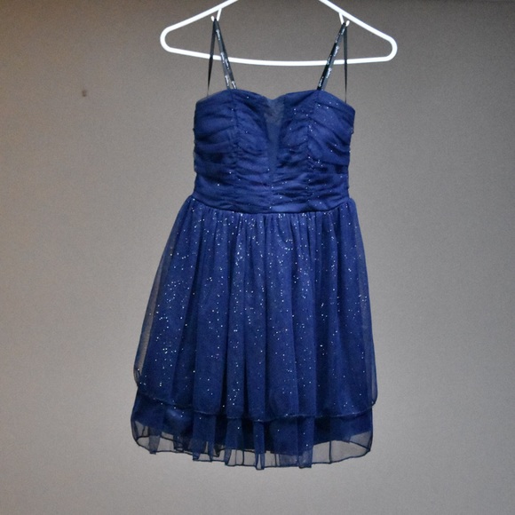 Speechless Navy-Blue Sparkly Dress Size 3 - Picture 1 of 4